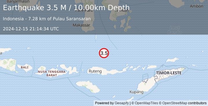 Earthquake Flores Sea (3.5 M) (2024-12-15 21:14:34 UTC)