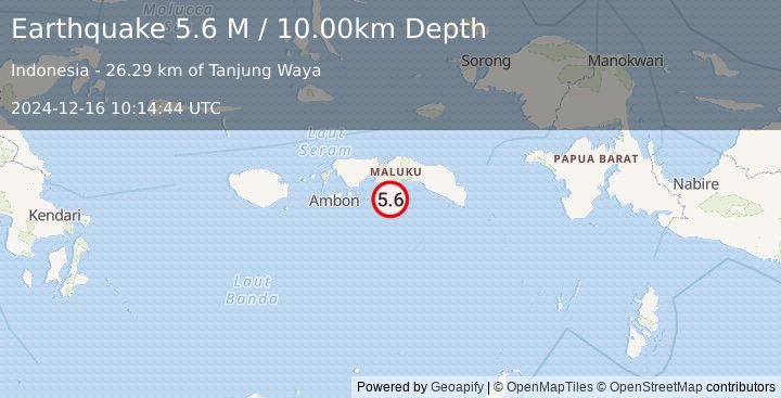 Earthquake Seram, Indonesia (5.6 M) (2024-12-16 10:14:45 UTC)