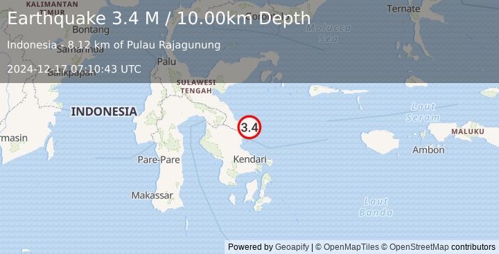 Earthquake Sulawesi, Indonesia (3.4 M) (2024-12-17 07:10:43 UTC)