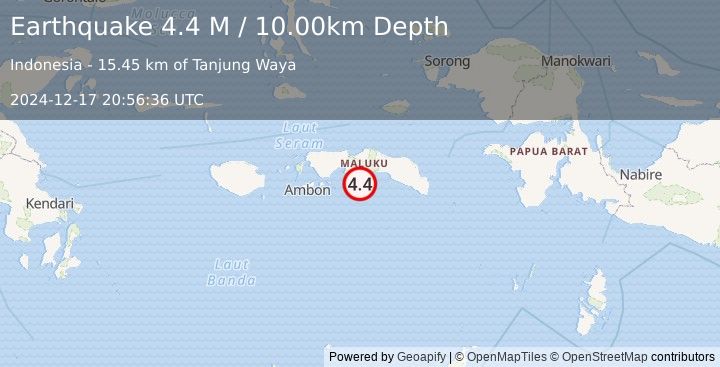 Earthquake Seram, Indonesia (4.4 M) (2024-12-17 20:56:36 UTC)