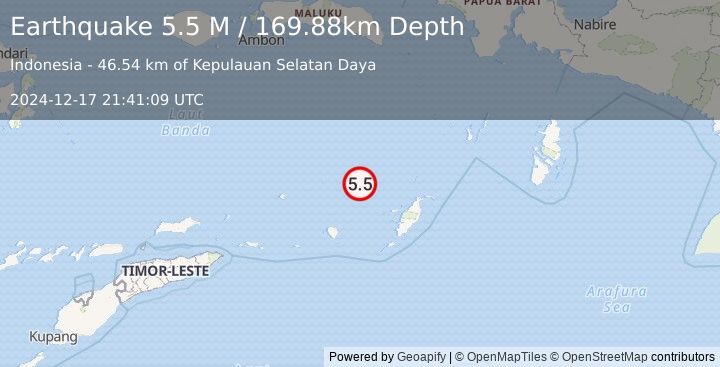 Earthquake Banda Sea (5.1 M) (2024-12-17 21:41:10 UTC)