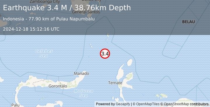 Earthquake Northern Molucca Sea (3.4 M) (2024-12-18 15:12:16 UTC)