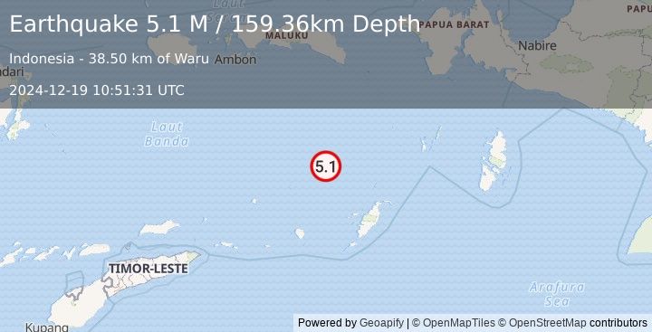 Earthquake Banda Sea (5.1 M) (2024-12-19 10:51:31 UTC)