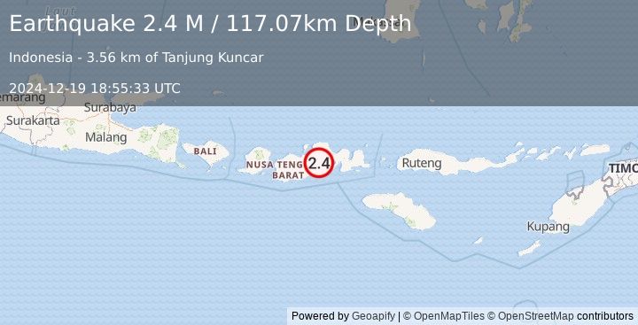 Earthquake Sumbawa Region, Indonesia (2.4 M) (2024-12-19 18:55:33 UTC)