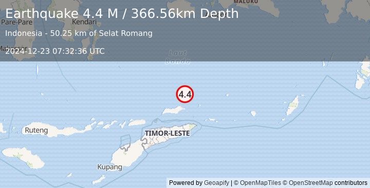 Earthquake Banda Sea (4.4 M) (2024-12-23 07:32:36 UTC)