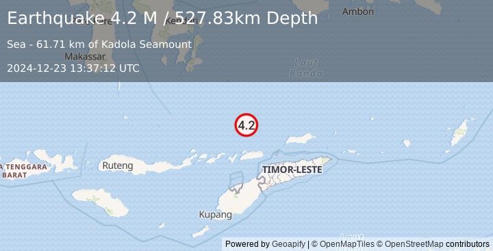 Earthquake Banda Sea (4.2 M) (2024-12-23 13:37:12 UTC)