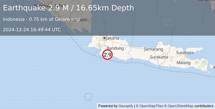 Earthquake Java, Indonesia (2.9 M) (2024-12-24 16:49:44 UTC)