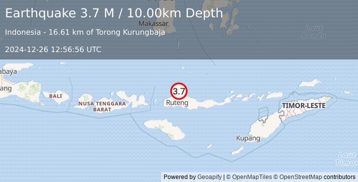 Earthquake Flores Region, Indonesia (3.7 M) (2024-12-26 12:56:56 UTC)