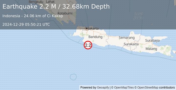 Earthquake Java, Indonesia (2.2 M) (2024-12-29 05:50:21 UTC)