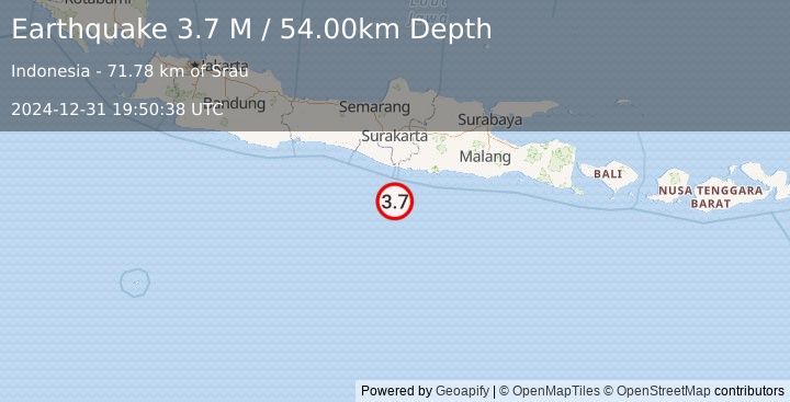 Earthquake Java, Indonesia (3.7 M) (2024-12-31 19:50:38 UTC)