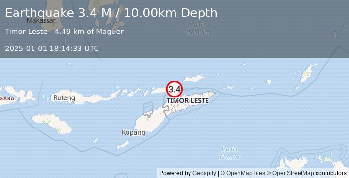 Earthquake Timor Region (3.4 M) (2025-01-01 18:14:33 UTC)