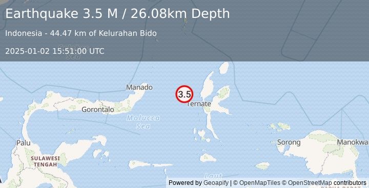 Earthquake Northern Molucca Sea (3.5 M) (2025-01-02 15:51:00 UTC)