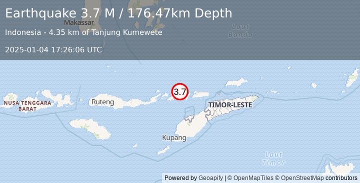 Earthquake Flores Region, Indonesia (3.7 M) (2025-01-04 17:26:06 UTC)