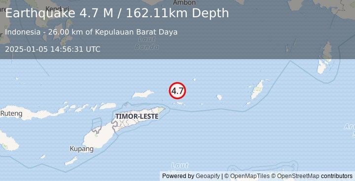 Earthquake Banda Sea (4.7 M) (2025-01-05 14:56:31 UTC)