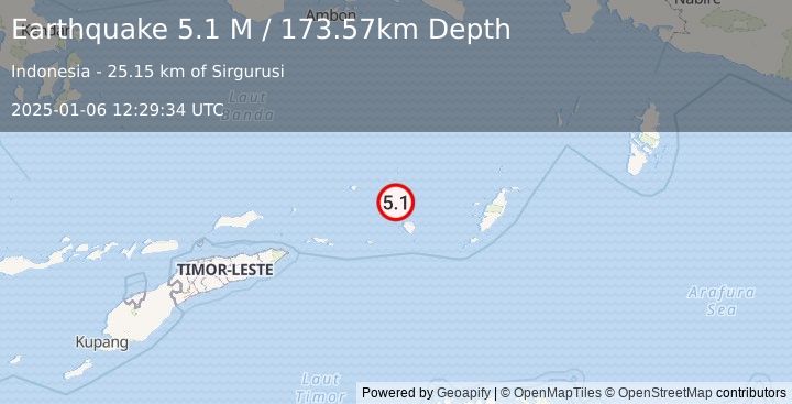 Earthquake Banda Sea (4.8 M) (2025-01-06 12:29:34 UTC)