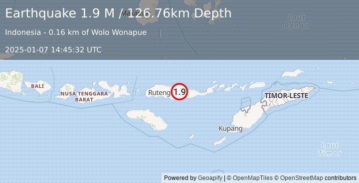 Earthquake Flores Region, Indonesia (1.9 M) (2025-01-07 14:45:32 UTC)