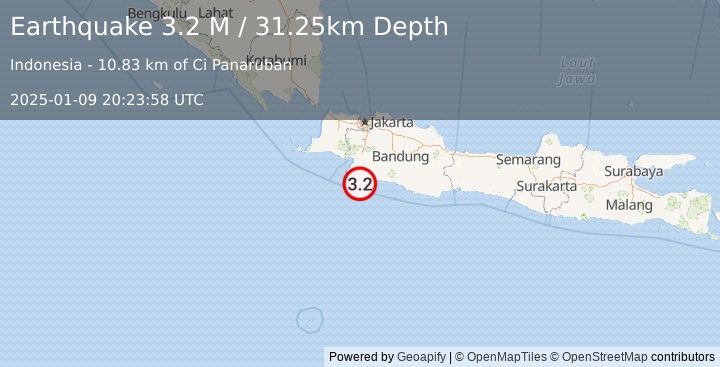 Earthquake Java, Indonesia (3.2 M) (2025-01-09 20:23:58 UTC)