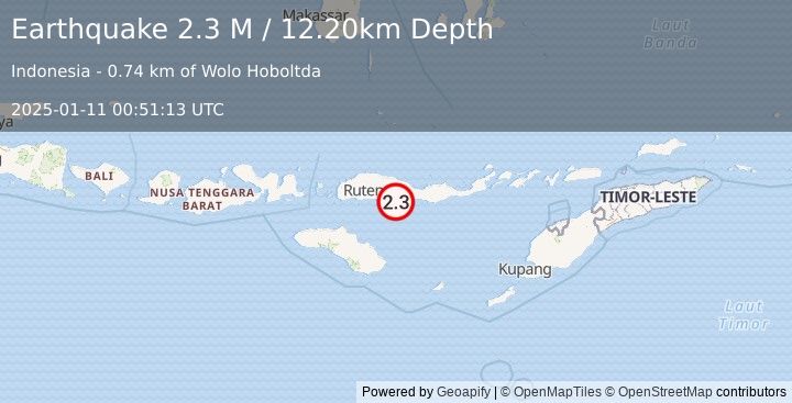 Earthquake Flores Region, Indonesia (2.3 M) (2025-01-11 00:51:13 UTC)