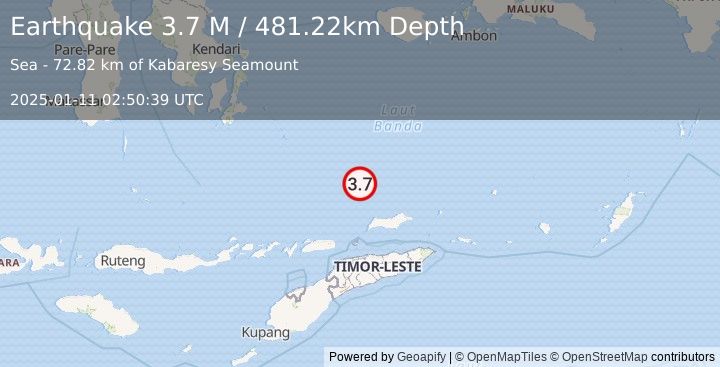 Earthquake Banda Sea (3.7 M) (2025-01-11 02:50:39 UTC)