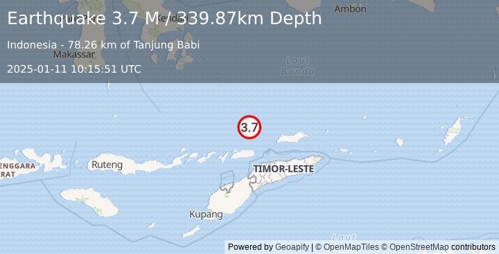 Earthquake Banda Sea (3.7 M) (2025-01-11 10:15:51 UTC)