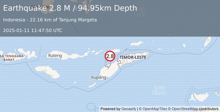 Earthquake Timor Region (2.8 M) (2025-01-11 11:47:50 UTC)