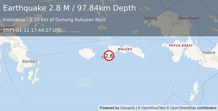 Earthquake Seram, Indonesia (2.8 M) (2025-01-11 17:44:27 UTC)