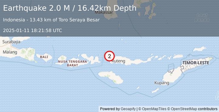 Earthquake Flores Region, Indonesia (2.0 M) (2025-01-11 18:21:58 UTC)