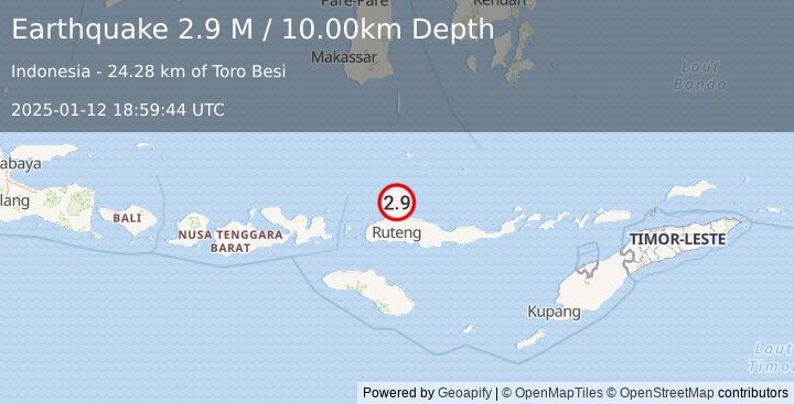 Earthquake Flores Region, Indonesia (2.9 M) (2025-01-12 18:59:44 UTC)