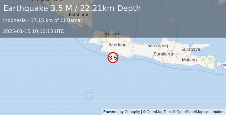 Earthquake Java, Indonesia (3.5 M) (2025-01-15 10:10:13 UTC)