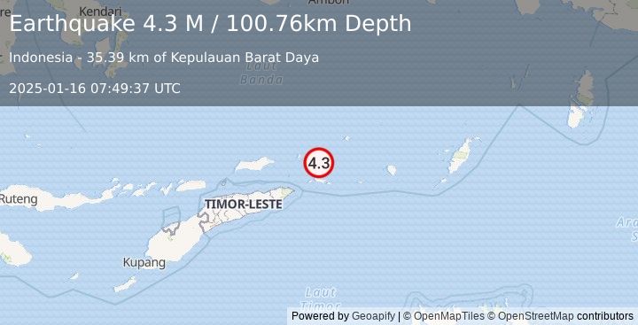 Earthquake Banda Sea (4.5 M) (2025-01-16 07:49:32 UTC)