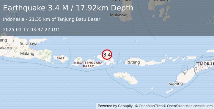 Earthquake Flores Sea (4.4 M) (2025-01-17 03:37:23 UTC)