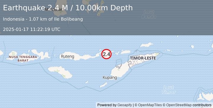 Earthquake Flores Region, Indonesia (2.4 M) (2025-01-17 11:22:19 UTC)