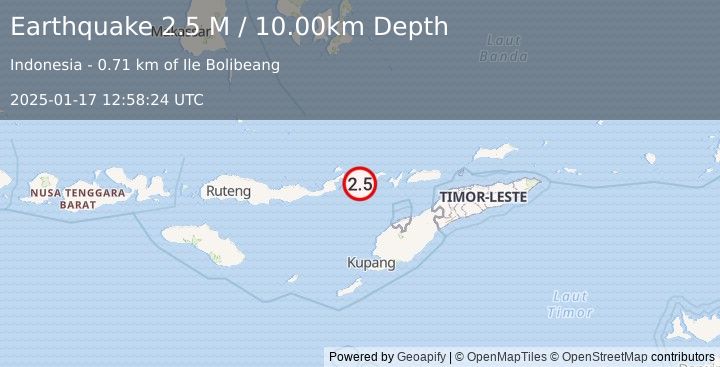 Earthquake Flores Region, Indonesia (2.5 M) (2025-01-17 12:58:24 UTC)