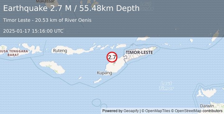 Earthquake Timor Region (2.7 M) (2025-01-17 15:16:00 UTC)