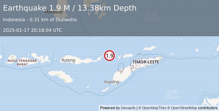 Earthquake Flores Region, Indonesia (1.9 M) (2025-01-17 20:18:04 UTC)