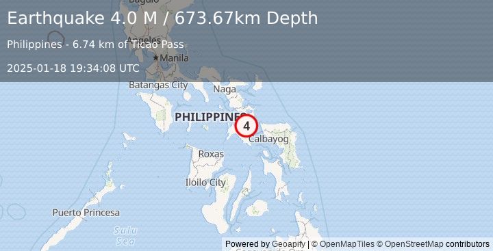 Earthquake Luzon, Philippines (4.0 M) (2025-01-18 19:34:08 UTC)