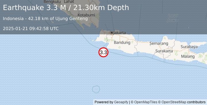 Earthquake Java, Indonesia (3.3 M) (2025-01-21 09:42:58 UTC)