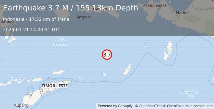 Earthquake Banda Sea (3.7 M) (2025-01-21 14:20:51 UTC)