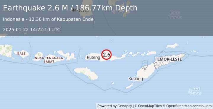 Earthquake Flores Region, Indonesia (2.6 M) (2025-01-22 14:22:10 UTC)