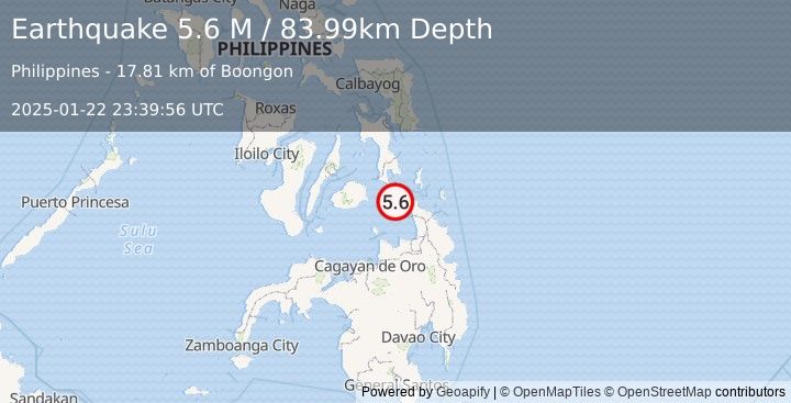 Earthquake Leyte, Philippines (5.8 M) (2025-01-22 23:39:52 UTC)