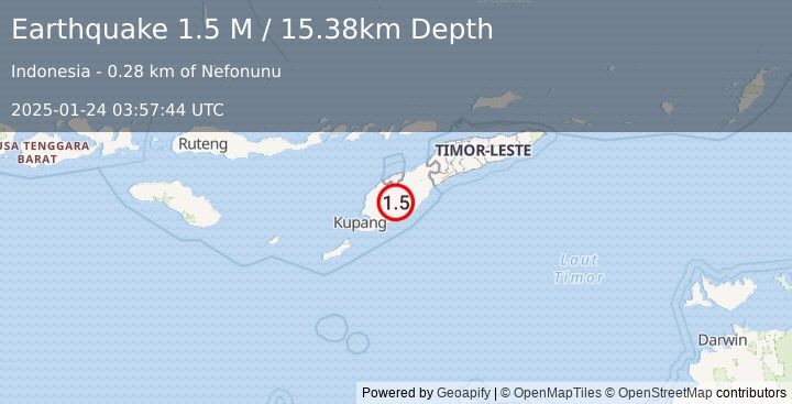 Earthquake Timor Region (1.5 M) (2025-01-24 03:57:44 UTC)