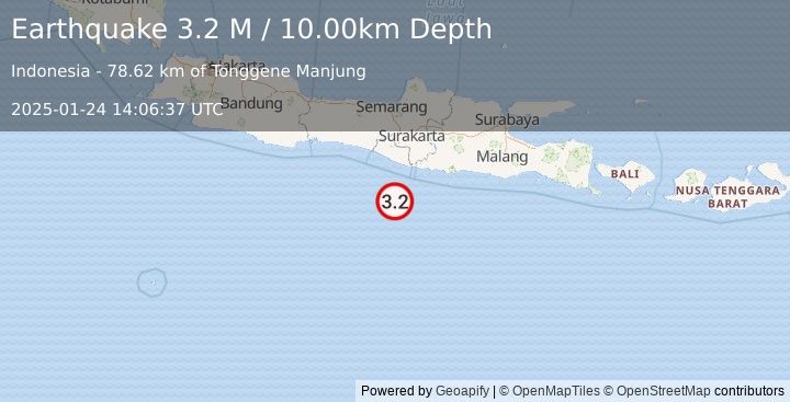 Earthquake Java, Indonesia (3.2 M) (2025-01-24 14:06:37 UTC)