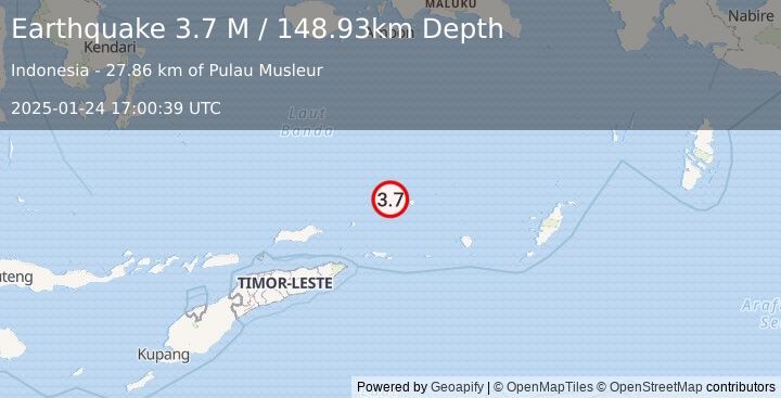 Earthquake Banda Sea (3.7 M) (2025-01-24 17:00:39 UTC)