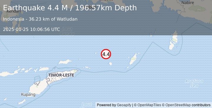 Earthquake Banda Sea (4.4 M) (2025-01-25 10:06:56 UTC)