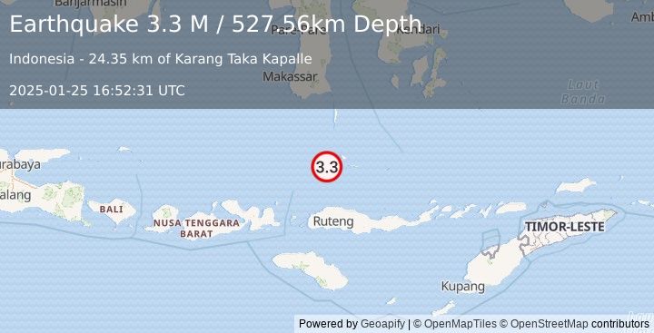 Earthquake Flores Sea (3.5 M) (2025-01-25 16:52:28 UTC)