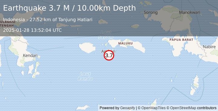 Earthquake Banda Sea (3.7 M) (2025-01-28 13:52:04 UTC)