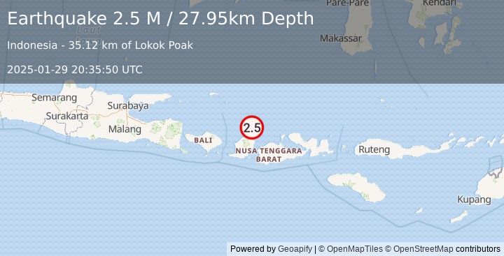 Earthquake Bali Sea (2.5 M) (2025-01-29 20:35:50 UTC)