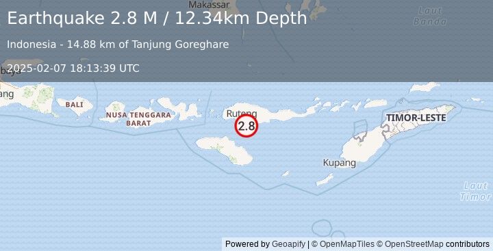 Earthquake Flores Region, Indonesia (2.8 M) (2025-02-07 18:13:39 UTC)