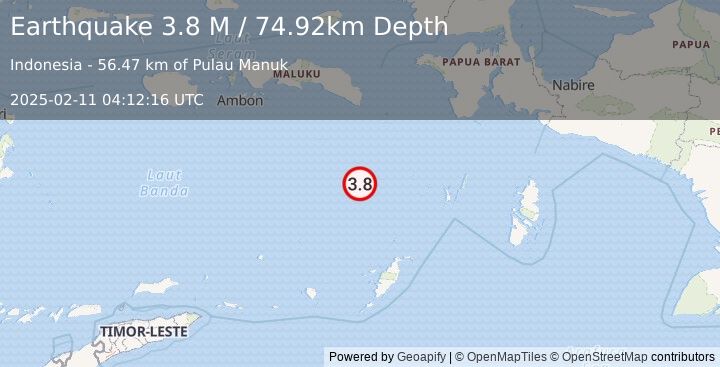 Earthquake Banda Sea (3.8 M) (2025-02-11 04:12:16 UTC)