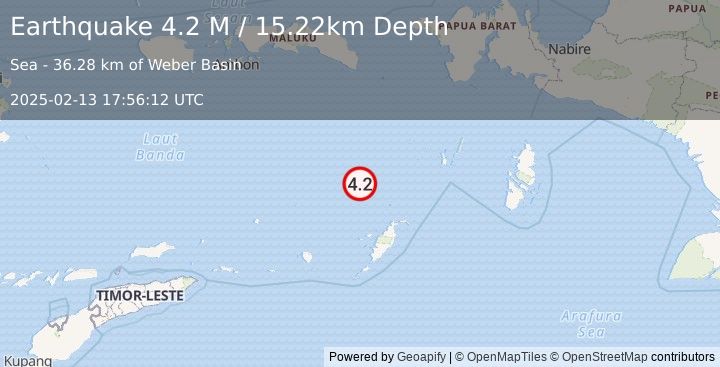 Earthquake Banda Sea (4.4 M) (2025-02-13 17:56:13 UTC)